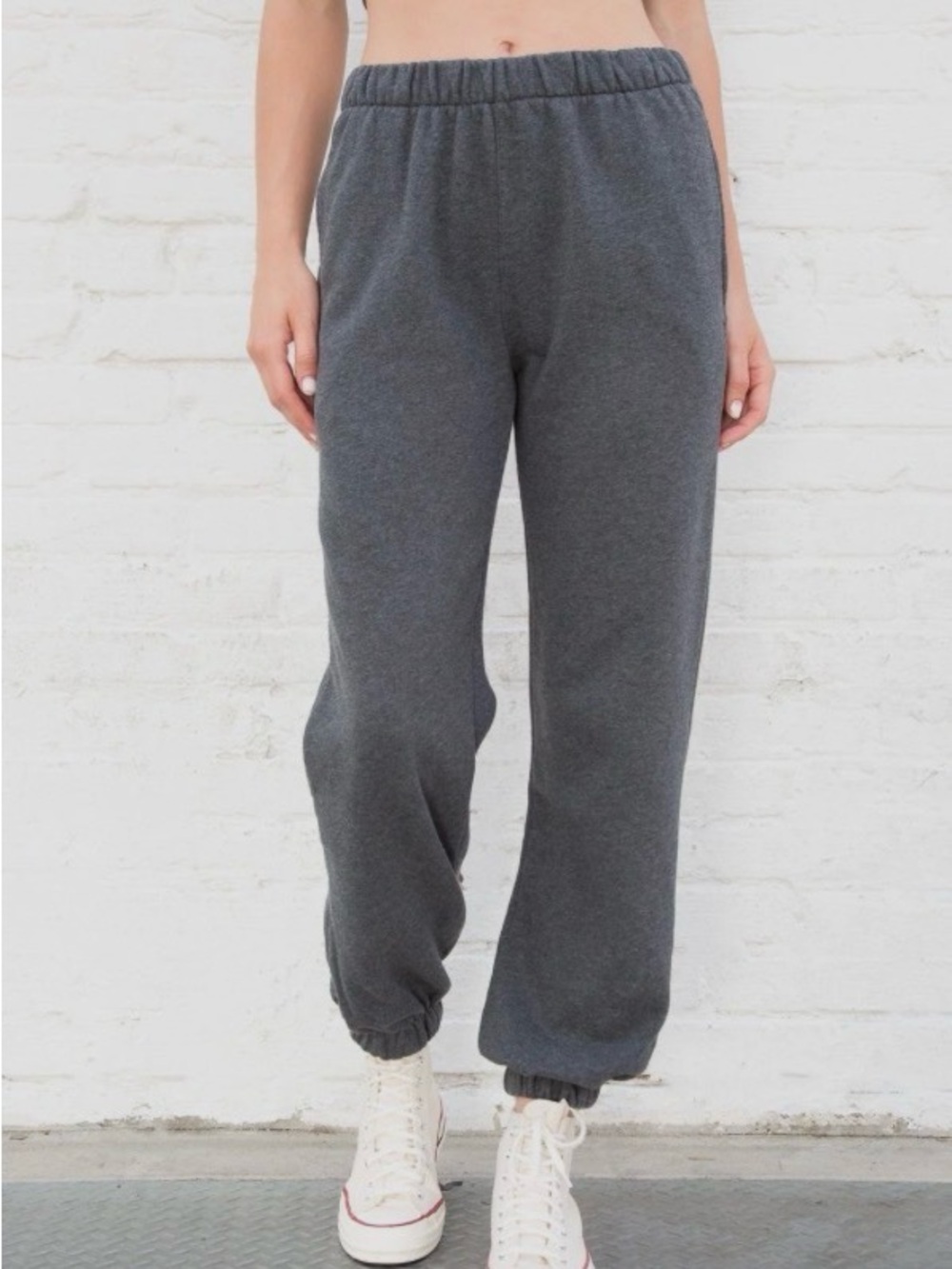 Brandy Melville Dark Gray Cozy Fleece Joggers
